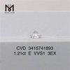 Prezzo di fabbrica del diamante da laboratorio VVS da 1,21 ct E 3EX diamante cvd in vendita
