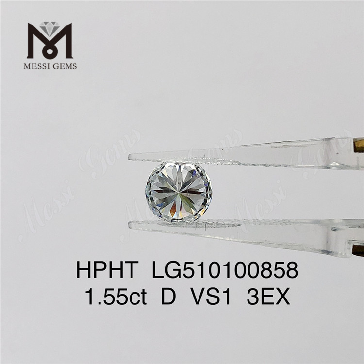 1.55ct D vvs sciolto hpht lab diamante vendita forma rotonda diamante 3EX lab in vendita