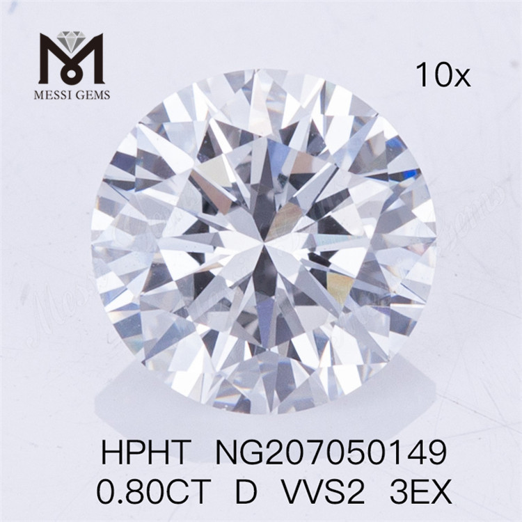 Diamante sintetico HPHT da 0,80 ct D VVS2 3EX Diamanti da laboratorio 