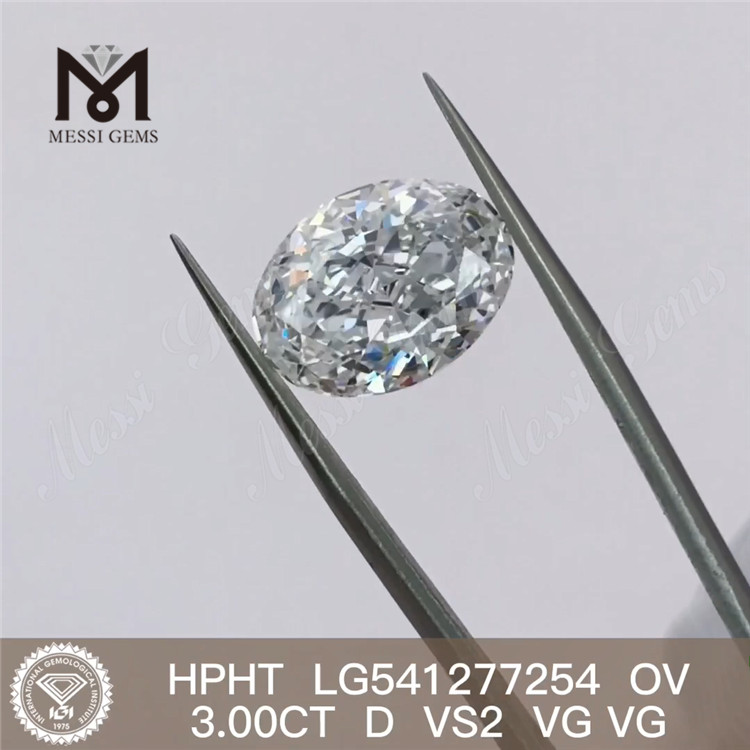 Diamanti coltivati ​​in laboratorio a forma di D OVALE da 3 carati Diamante da laboratorio HPHT disponibile