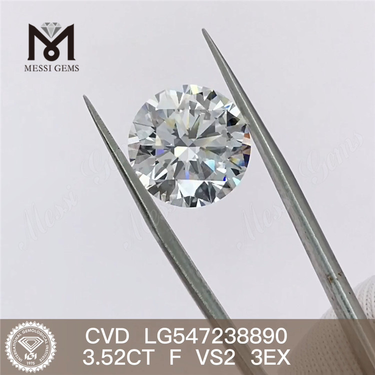 3.52ct F colore VS2 3EX diamanti sintetici prezzo RD diamante CVD