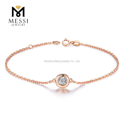 bracciale donna in oro rosa 18 carati 14 carati 10 carati 0,3 carati - bracciale in moissanite DEF VVS da 1 carato