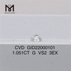 1.051ct G VS2 3EX Diamante rotondo artificiale Diamante 3EX