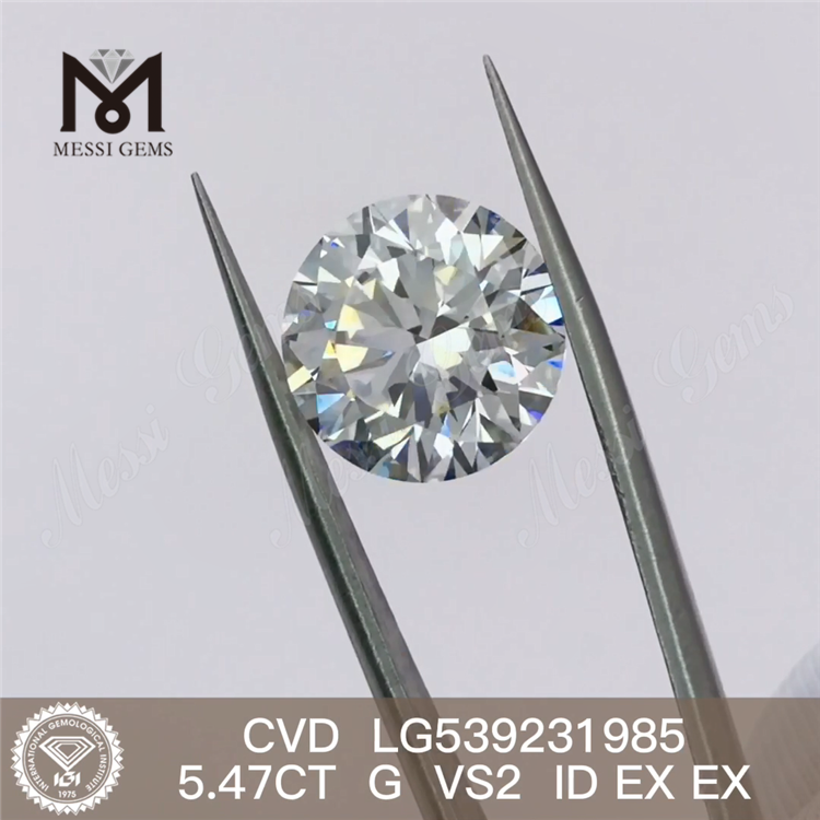 5.47CT G vs2 rotondo miglior diamante da laboratorio sciolto cvd 5ct rd diamante da laboratorio sciolto all'ingrosso