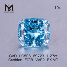Diamanti VVS Lab taglio cuscino blu FIG da 1,27ct 6,55X5,93X3,97MM