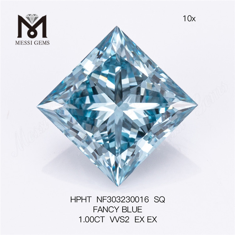 1.00CT VVS2 SQ FANCY BLUE diamante coltivato in laboratorio HPHT NF303230016