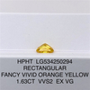 Diamante da laboratorio giallo fantasia da 1,63 ct VVS2 RETTANGOLARE EX Diamanti sintetici sciolti