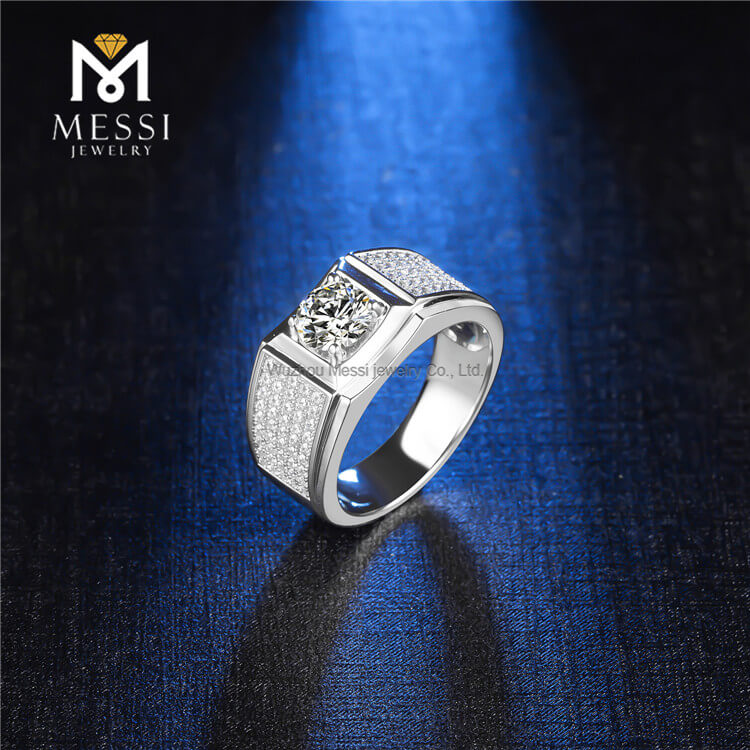 Anello da uomo in argento sterling 925 con anelli in moissanite d\'argento della migliore qualità per uomo