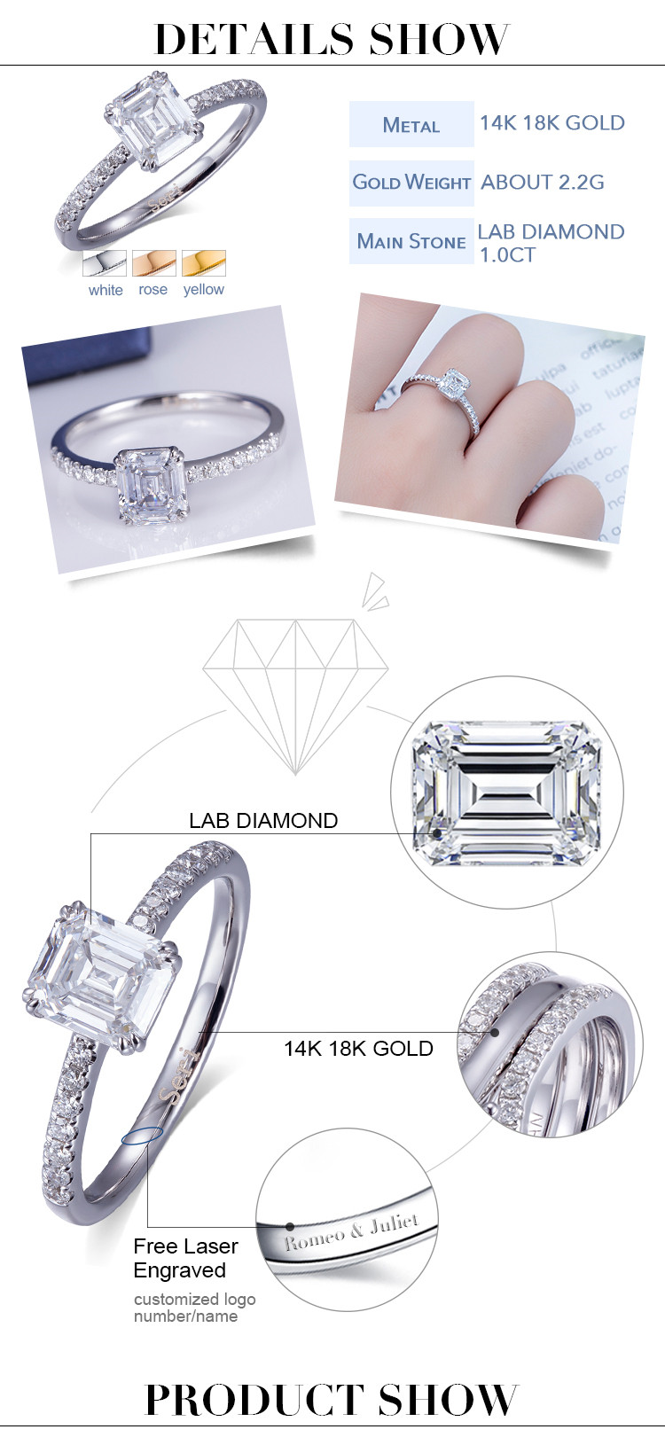 anello con smeraldi e diamanti