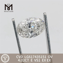4.02CT E VS1 CVD OV diamanti realizzati in laboratorio LG617435151丨Messigems
