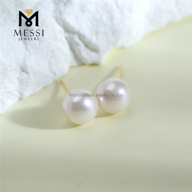 Orecchini con perle classiche da 18 carati AKOYA da 4-5 mm per donna