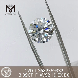 3.09CT F VVS2 ID EX EX LG582369332 diamanti cvd in vendita丨Messigems