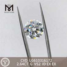 Diamanti da laboratorio al miglior prezzo da 2,64 CT G VS2 CVD Lusso accessibile con IGI LG610316172丨Messigems