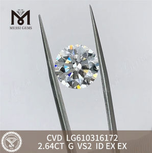 Diamanti da laboratorio al miglior prezzo da 2,64 CT G VS2 CVD Lusso accessibile con IGI LG610316172丨Messigems