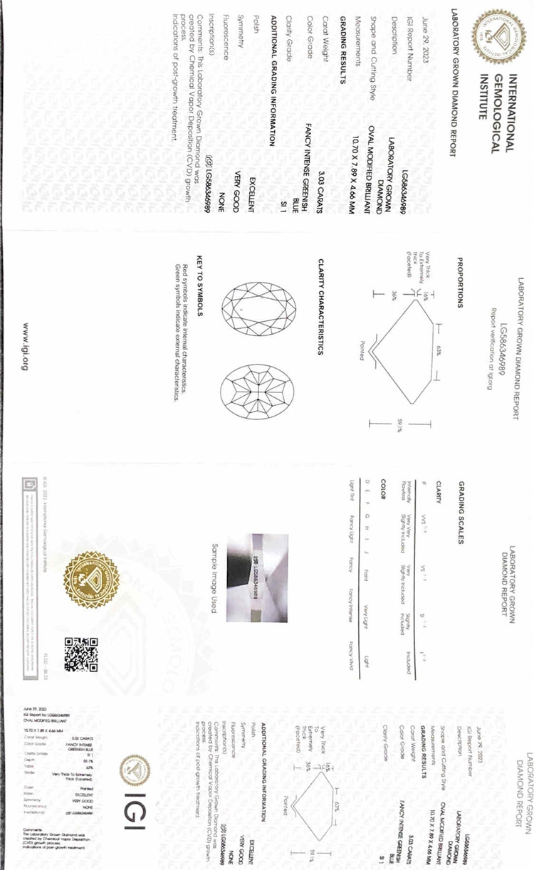 3ct il diamante blu da laboratorio ov 