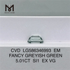 Diamanti da laboratorio taglio smeraldo da 5 ct verdi SI1 EX VG EM FANCY VERDE GRIGIASTRO MAN MADE CVD LG586346993 