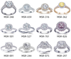 14 anelli di fidanzamento con taglio aureola in oro 18 carati Gioielli in oro bianco Regalo da donna Design classico più venduto 