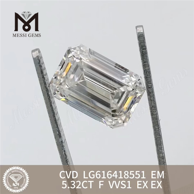 5.32CT F VVS1 EM Diamanti simulati CVD LG616418551丨Messigems