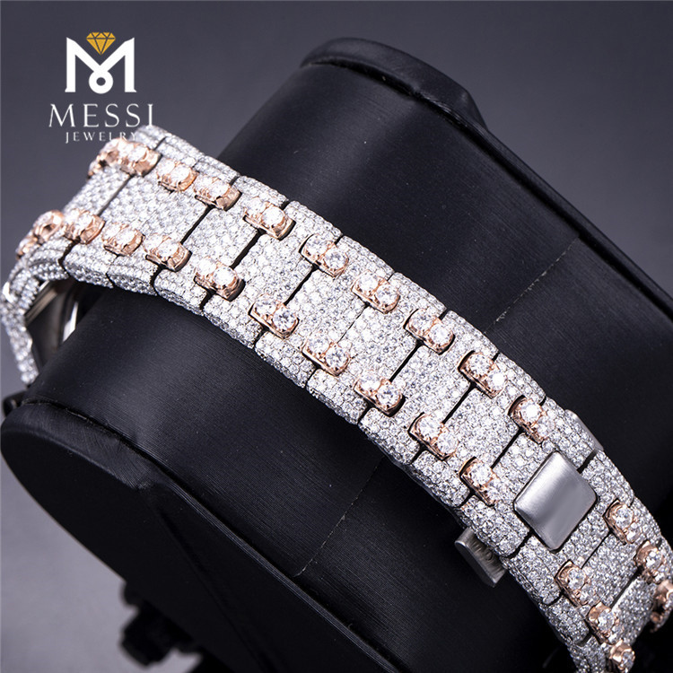 orologio da uomo in moissanite ghiacciato