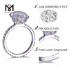 Anelli di fidanzamento ovali da 3,11 carati Anello con diamanti cresciuti in laboratorio da 2 g in oro bianco 18 carati