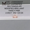 ROSA FANTASIA RETTANGOLARE VS2 EX EX CUT da 2,00 CT Lab Grown Pink Diamond CVD LG583330237