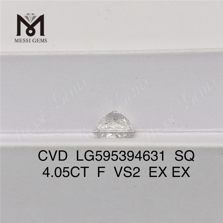 Diamante Lab SQ CVD LG595394631 da 4.05CT F VS2 EX EX Diamante da laboratorio CVD da 4 ct