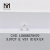 3.07CT E VS1 RD Diamante sintetico CVD da 3 ct LG608379470 per impostazioni personalizzate丨Messigems 