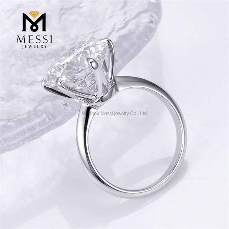 Anello solitario con diamante solitario coltivato in laboratorio, da 8 ct, 13 mm, con diamanti sintetici di grandi dimensioni 