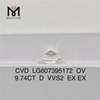 9.74CT D VVS2 OV diamanti creati in laboratorio di grandi dimensioni CVD LG607395172丨Messigems