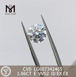 1.06CT CVD E VVS2 prezzo di diamante coltivato in laboratorio da 1 carato per B2B丨Messigems LG607342465 
