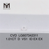 Diamante CVD da 1.01CT D VS1 coltivato in laboratorio di lusso丨Messigems LG607342311 