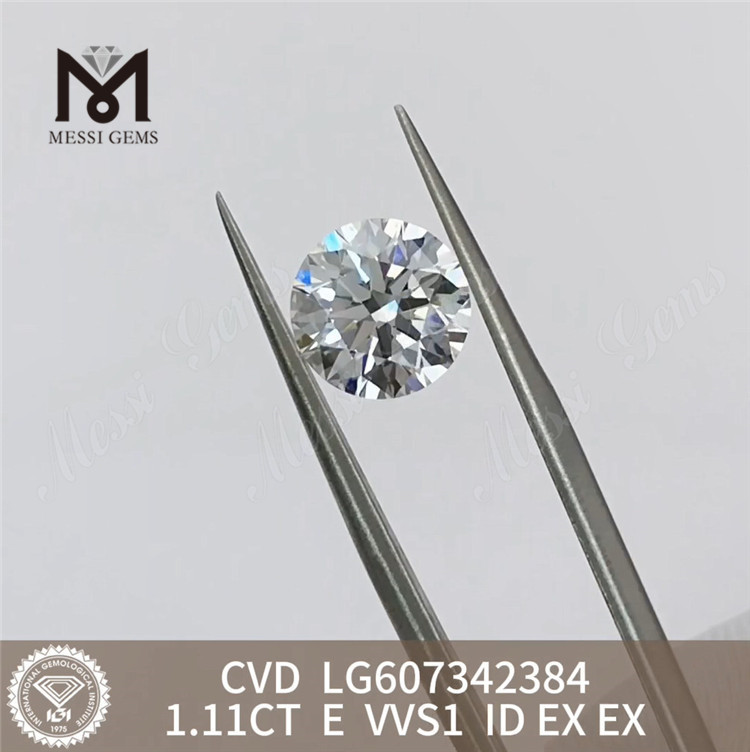 Costo ID 1.11CT E VVS1 di un diamante coltivato in laboratorio da 1 carato CVD per acquisti all'ingrosso丨Messigems LG607342384