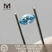 Diamanti coltivati ​​​​da uomo da 1,50 CT MQ VS1 FANCY INTENSE BLUE丨Messigems CVD LG614321260 