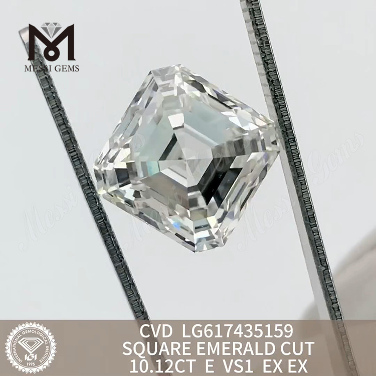 10.12CT E VS1 SQUARE EMERALD CUT acquista diamante cvd Quality Investment丨Messigems CVD LG617435159