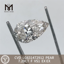 7.29CT F Diamante coltivato in laboratorio a forma di pera VS1 EX EX CVD LG631472912丨Messigems