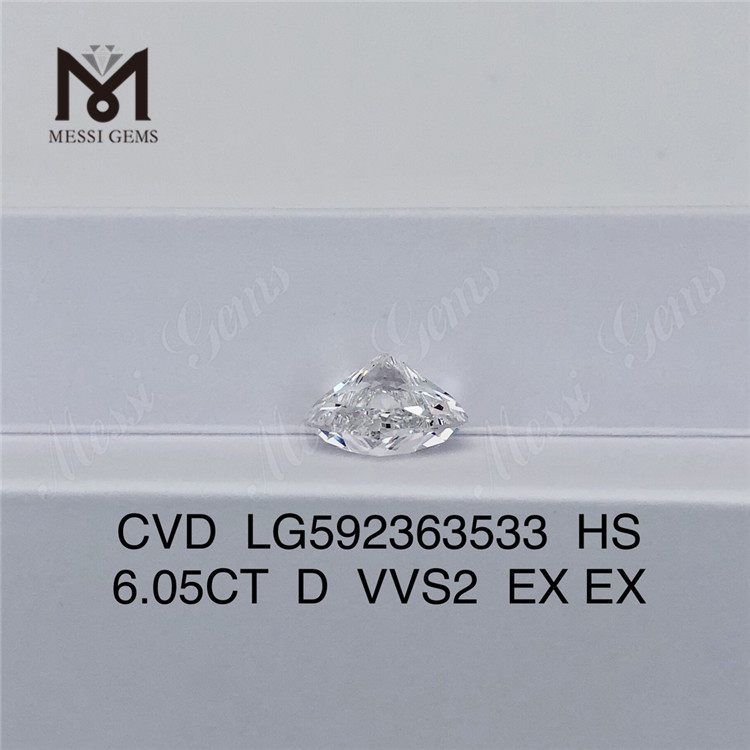 6.05CT D VVS2 EX EX CVD Diamanti HS Il tuo partner per la rivendita all\'ingrosso CVD LG592363533丨Messigems