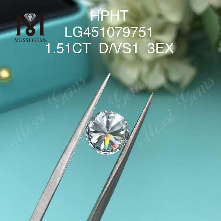 Diamanti da laboratorio rotondi BRILLIANT VS1 da 1,51 carati D HPHT