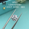 Diamante coltivato in laboratorio da 1,51 ct D VS1 RD EX Cut Grade HPHT