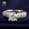Anello da sposa in oro bianco 1 carato con moissanite