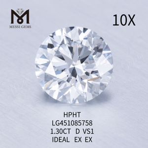 D 1.30ct Diamanti da laboratorio HPHT RD Taglio IDEL