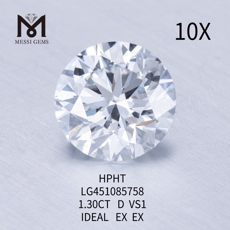 D 1.30ct Diamanti da laboratorio HPHT RD Taglio IDEL
