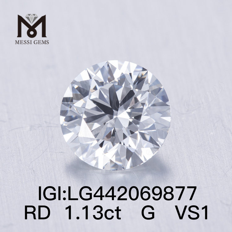 1,13 carati G VS1 Diamanti rotondi BRILLIANT IDEAL 2EX coltivati ​​artificialmente