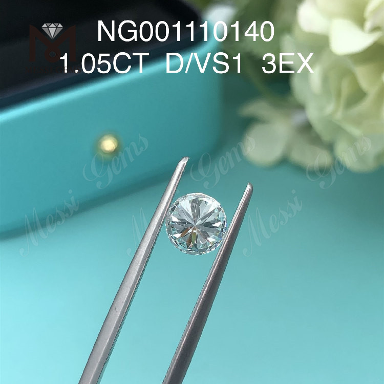 1.05ct D Round VS1 EX Cut Grade NGIC diamanti creati in laboratorio