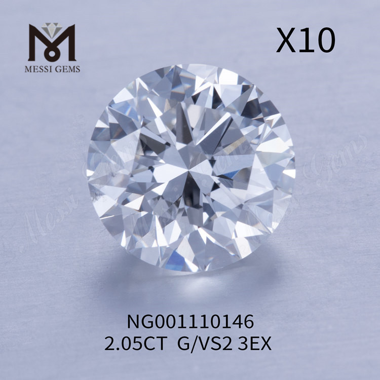 2.05ct G Round VS2 EX Cut Grade I migliori diamanti coltivati ​​in laboratorio online