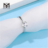 Anello in moissanite per gioielli da donna Anello in argento sterling 925 con placcatura in oro bianco 14k
