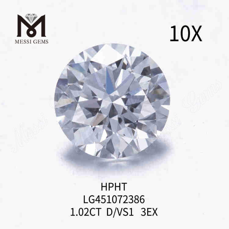Diamante da laboratorio sciolto D/VS1 RD da 1,02 ct 3EX