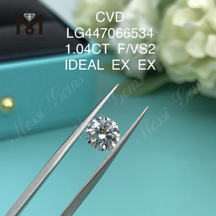1,04 carati F VS2 Rotondo BRILLANTE IDEALE Diamanti tagliati artificialmente