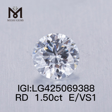 Diamante coltivato in laboratorio E/VS1 VG da 1,50 carati Rotondo