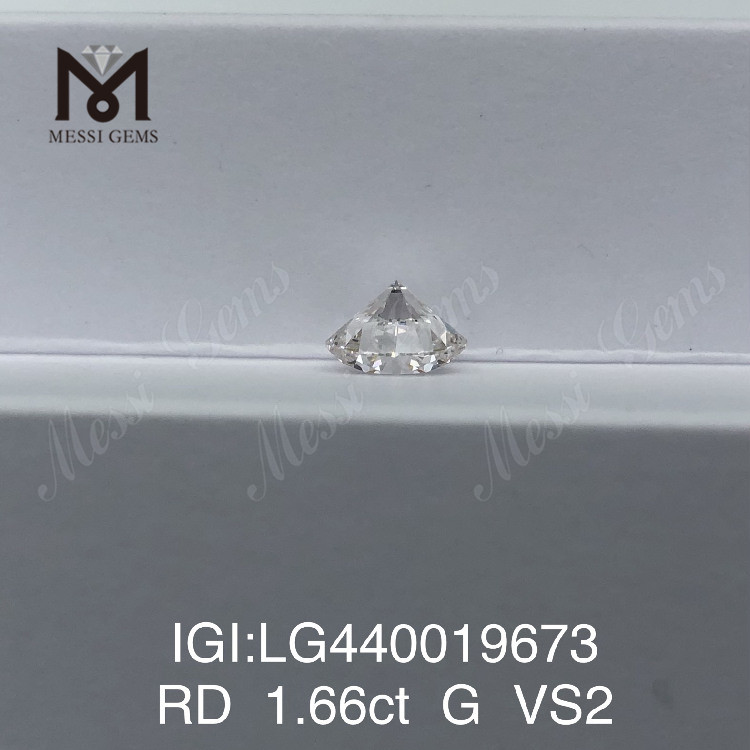 1,66 carati G VS2 IDEAL Diamante rotondo coltivato in laboratorio