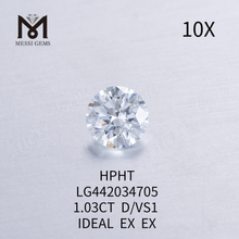 1,03 carati D VS1 IDEAL EX EX Diamanti rotondi realizzati dall'uomo